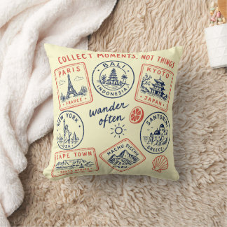 Retro Reisstempel Worpillow Kussen