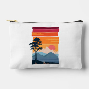 Retro Reisverlangen Zonsondergang Berg Natuurlijke Etui