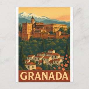 Retro Reizen 2025 – Granada, Spanje Briefkaart