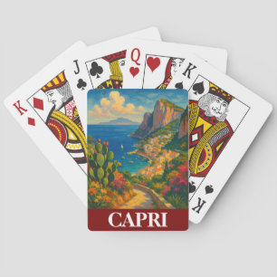 Retro Reizen Capri Italië landschap Pokerkaarten