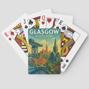 Retro Reizen Glasgow Schotland Pokerkaarten