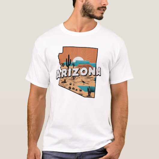 Retro Reizen Iconische Arizona Graphic T-shirt (Voorkant)