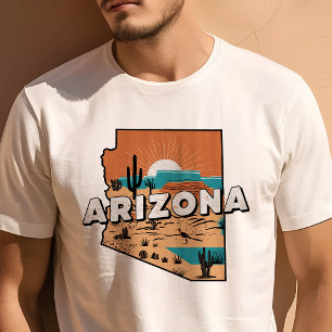 Retro Reizen Iconische Arizona Graphic T-shirt