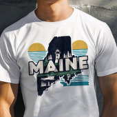 Retro Reizen Iconische Maine Graphic T-shirt