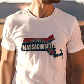 Retro Reizen Iconische Massachusetts Graphic T-shirt