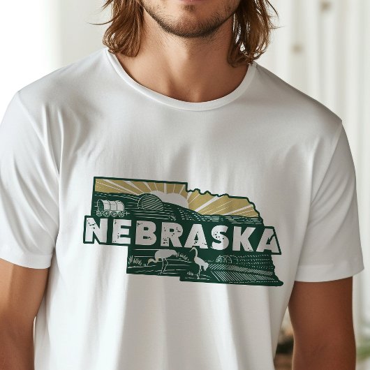 Retro Reizen Iconische Nebraska Graphic T-shirt