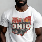 Retro Reizen Iconische Ohio Graphic T-shirt
