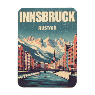 Retro reizen Innsbruck Tirol - Oostenrijkse Alpen  Magneet