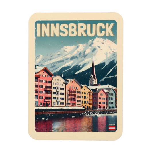 Retro reizen Innsbruck Tirol - Oostenrijkse Alpen Magneet (Verticaal)