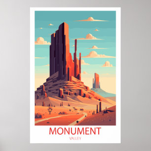 Retro Reizen Monument Valley Bestemming Muur Kunst Poster