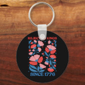 Retro Rejecting Kings Since 1776 Boho Floral Women Sleutelhanger (Voorkant)