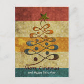 Retro reliëfversiering Gradient Christmas Tree Bri Feestdagenkaart (Voorkant)