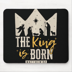 Retro Religieus Kerstmis De Koning Is Geboren Chri Muismat