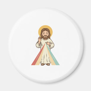 Retro Religieuze Zegen Vector T-shirt Ontwerp_1 Magneet