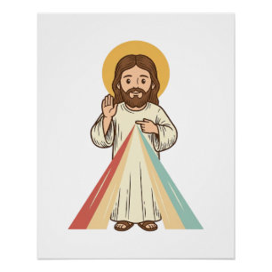 Retro Religieuze Zegen Vector T-shirt Ontwerp_1 Perfect Poster