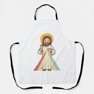 Retro Religieuze Zegen Vector T-shirt Ontwerp_1 Schort