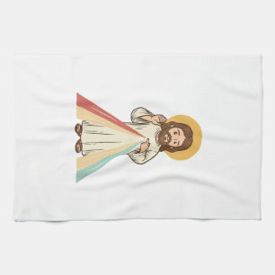 Retro Religieuze Zegen Vector T-shirt Ontwerp_1 Theedoek