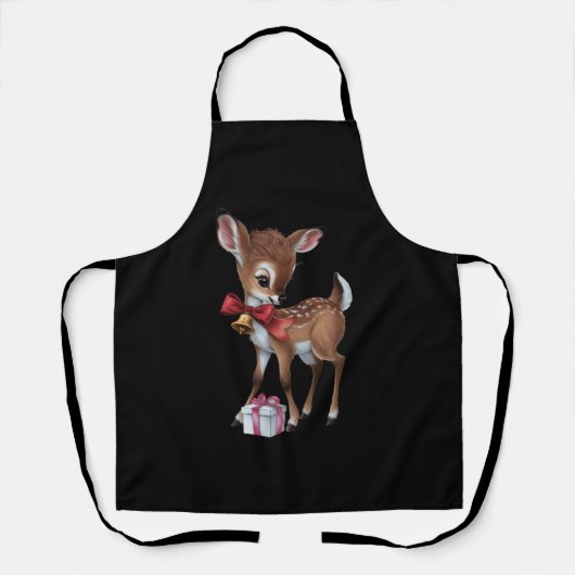 Retro  rendier Roze Kerst Baby Herten Schort (Voorkant)