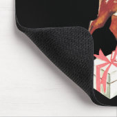 Retro  rendier roze kersttas muismat (Hoek)