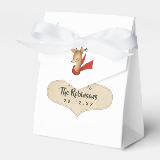 Retro  rendierkerst bedankdoosjes (Voorkant Zijde)