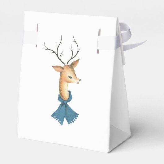 Retro  rendierkerst bedankdoosjes (Achterkant)