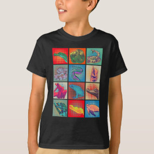 Retro Reptile Collage Snake Frog Turtle T-shirt