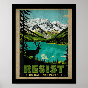 Retro Resist Alt US National Park NPS Service Poster