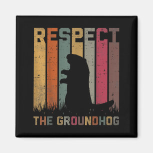 Retro Respect De Bosmarmot Woodchuck Dier Grond Magneet