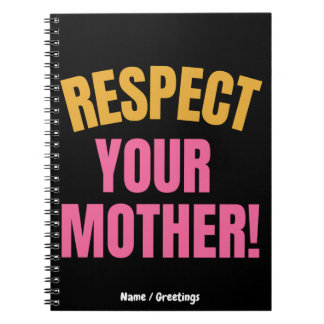 Retro Respecteer Je Moeder Grafisch Grappig Moeder Notitieboek