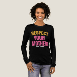 Retro Respecteer Je Moeder Grafisch Grappig Moeder Tri-Blend Shirt