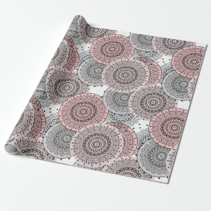 Retro, retro patroon, blauw en roze, elegant cadeaupapier