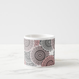 Retro, retro patroon, blauw en roze, elegant espresso kop