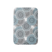 Retro, retropatroon, blauw en grijs, elegant badmat (Voorkant Verticaal)
