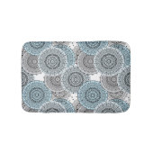 Retro, retropatroon, blauw en grijs, elegant badmat (Voorkant)