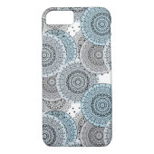 Retro, retropatroon, blauw en grijs, elegant Case-Mate iPhone case (Achterkant)