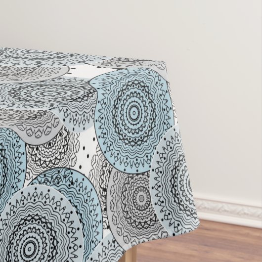 Retro, retropatroon, blauw en grijs, elegant tafelkleed (Voorbeeld)