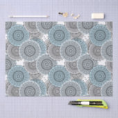 Retro, retropatroon, blauw en grijs, elegant tissuepapier (Craft)