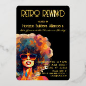 Retro Rewind Gold Christmas Party Invitation (Recto)