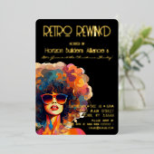 Retro Rewind Gold Christmas Party Invitation (Debout devant)