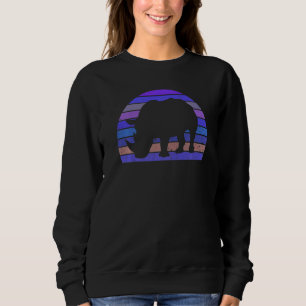 Retro Rhino Rhino Silhouette Zoo Animal 70 Trui