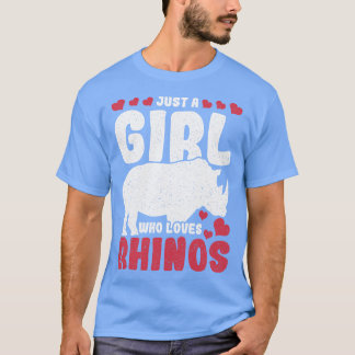 Retro Rhinoceros is een meisje dat van Rhinos houd T-shirt