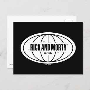 Retro Rick en Morty C-137 Dimension-badge Briefkaart