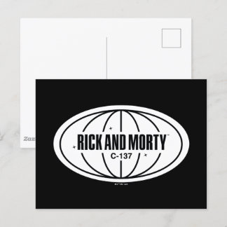 Retro Rick en Morty C-137 Dimension-badge Briefkaart