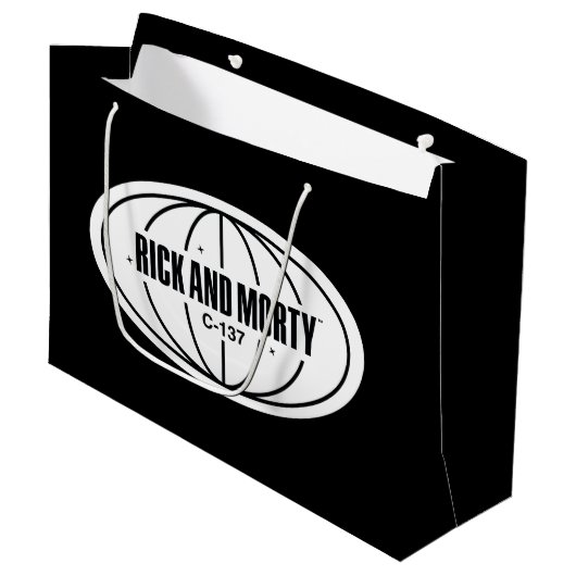 Retro Rick en Morty C-137 Dimension-badge Groot Cadeauzakje (Voorkant Gekanteld)