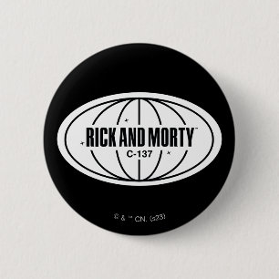 Retro Rick en Morty C-137 Dimension-badge Ronde Button 5,7 Cm
