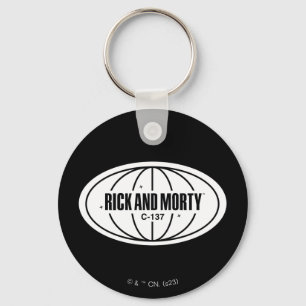 Retro Rick en Morty C-137 Dimension-badge Sleutelhanger