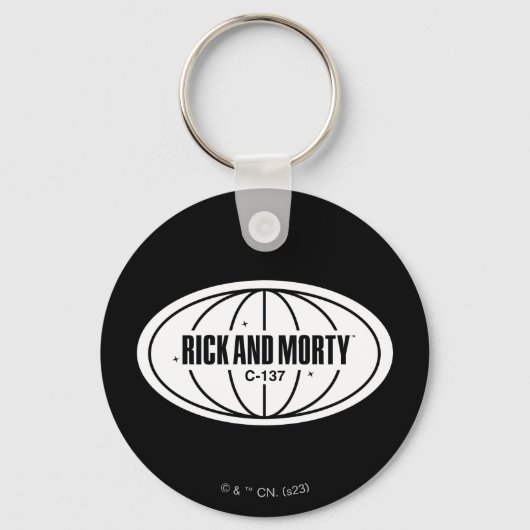 Retro Rick en Morty C-137 Dimension-badge Sleutelhanger (Voorkant)