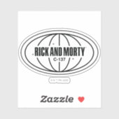 Retro Rick en Morty C-137 Dimension-badge Sticker (Vel)
