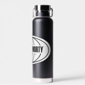 Retro Rick en Morty C-137 Dimension-badge Waterfles (Achterkant)