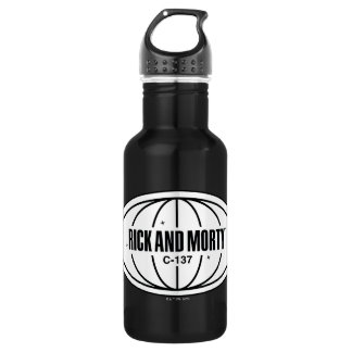 Retro Rick en Morty C-137 Dimension-badge Waterfles